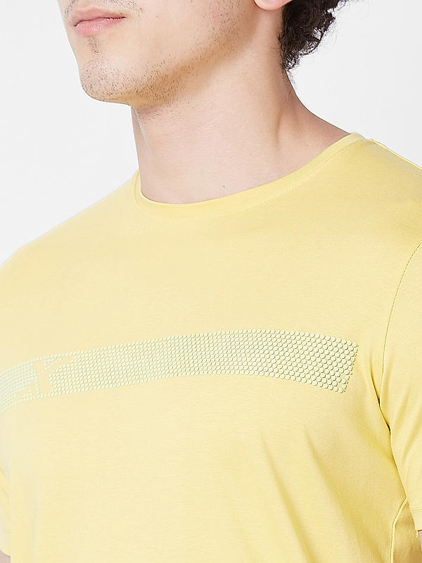 Killer Men Mustard Regular Fit Printed T-Shirts