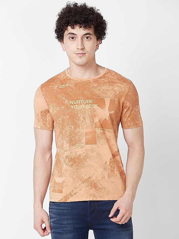 Killer Men Rust Regular Fit Printed T-Shirts