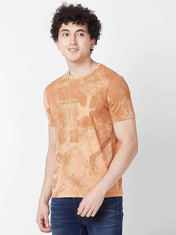 Killer Men Rust Regular Fit Printed T-Shirts