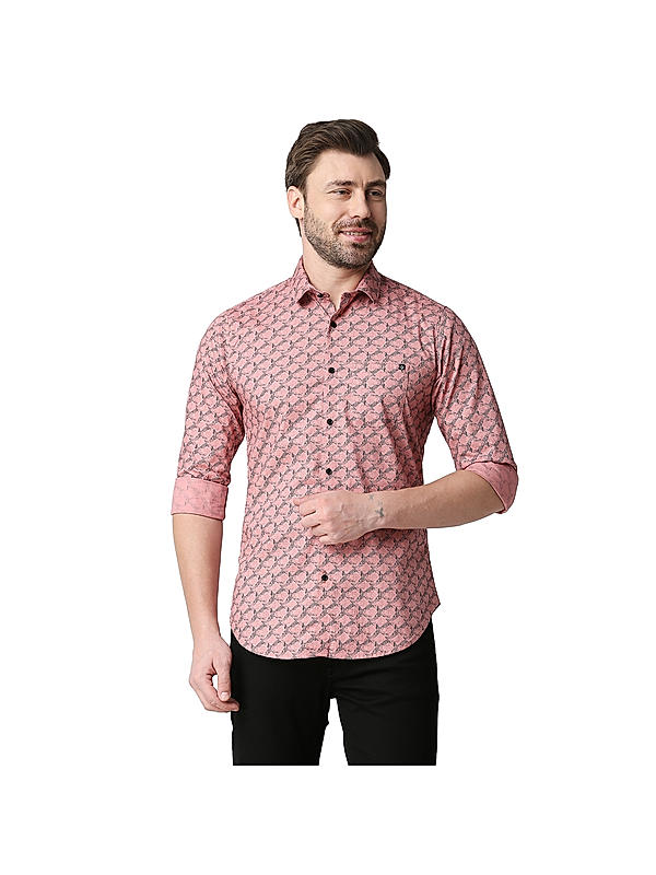 Killer Pink Slim Fit Collar Printed Shirts
