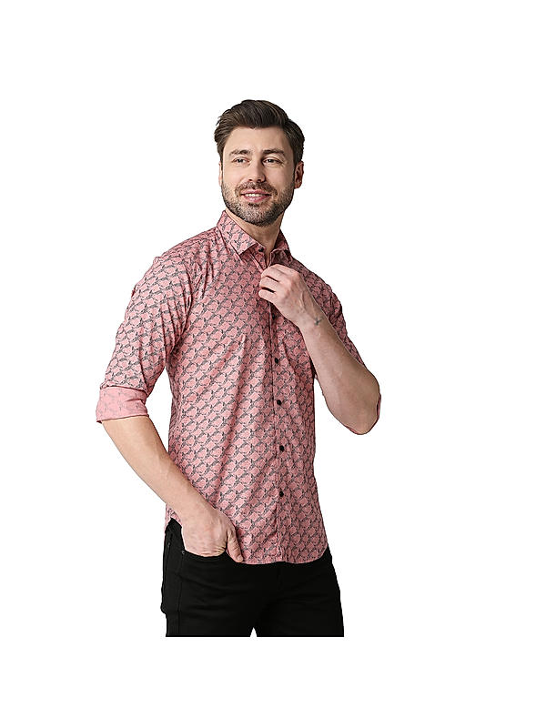 Killer Pink Slim Fit Collar Printed Shirts