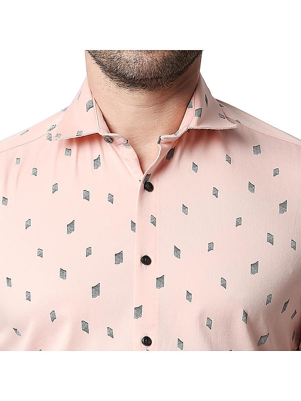 Killer Peach Slim Fit Collar Printed Shirts