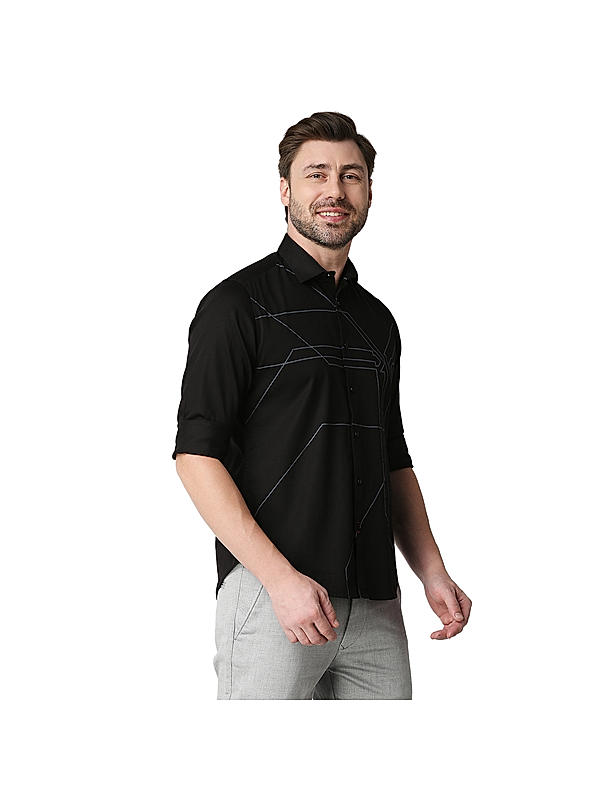 Killer Black Slim Fit Collar Solid Shirts