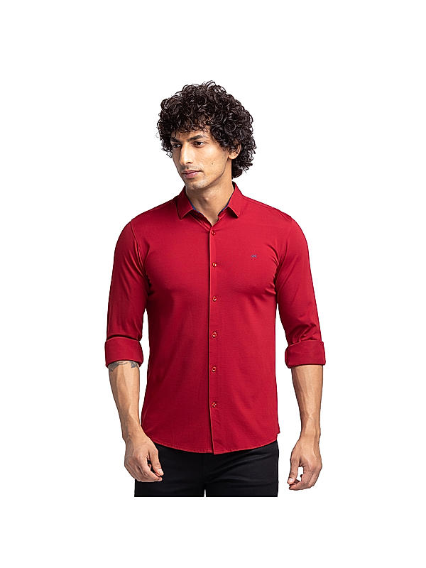 Killer Red Slim Fit Collar Solid Shirts