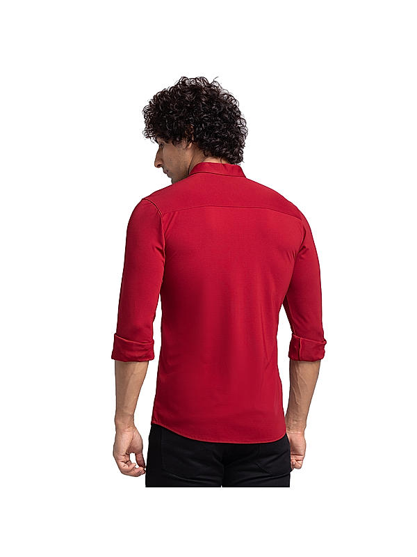 Killer Red Slim Fit Collar Solid Shirts