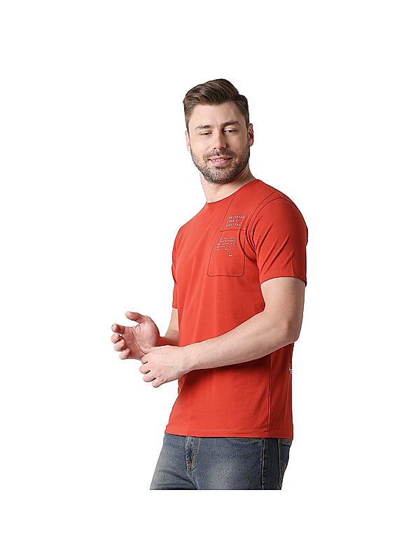Killer Orange Slim Fit Round Neck Printed T-Shirts