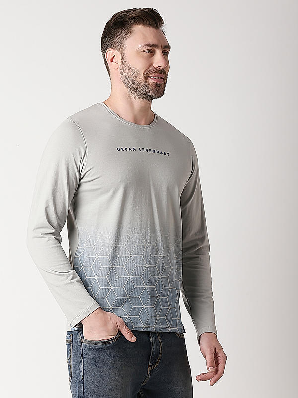 Killer Grey Slim Fit Round Neck Solid T-Shirts