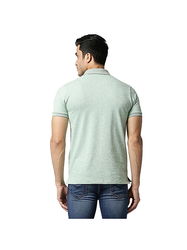 Killer Green Slim Fit Polo Neck Printed T-Shirts