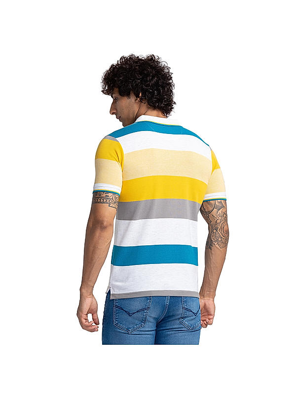 Killer Yellow Slim Fit Polo Neck Solid T-Shirts