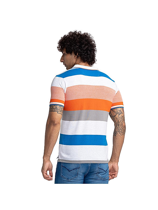 Killer Orange Slim Fit Polo Neck Solid T-Shirts