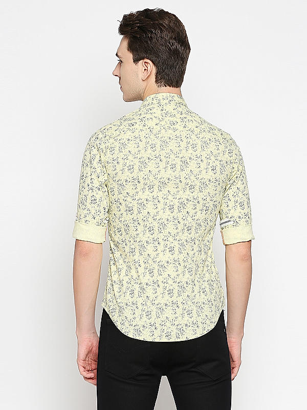 Killer Slim Fit Printed Yellow Shirts