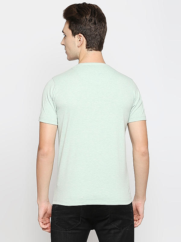 Killer Green Printed Slim Fit Round Neck T-Shirts