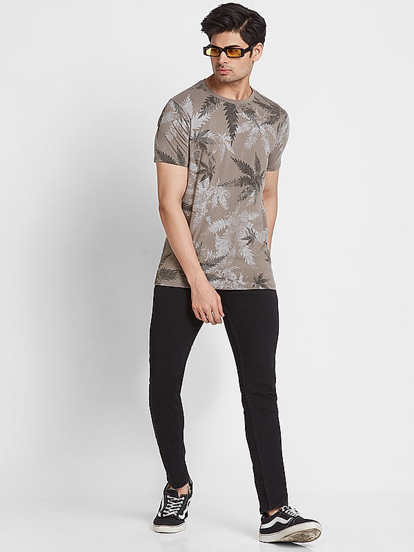 Killer Men Multicolor Floral Print Slim Fit Half Sleeve T-Shirts