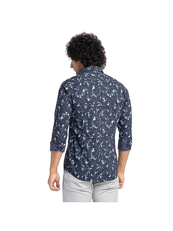 Men Slim Fit Black Printed SHIRTS