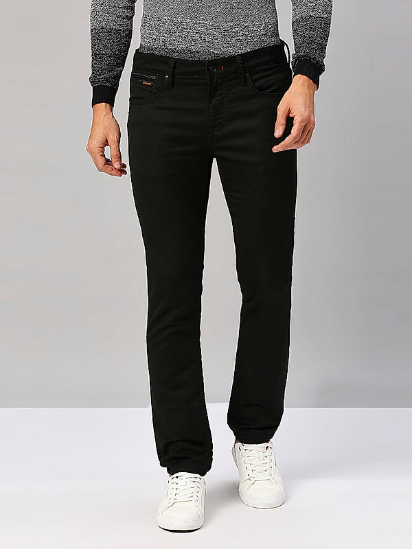 Men Skiny Fit Black Solid Jeans