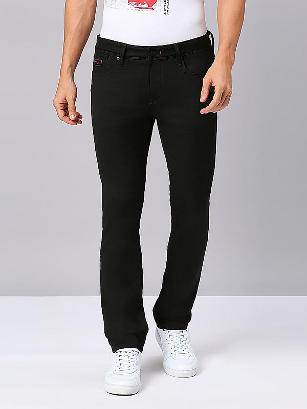 Men Skiny Fit Black Solid Jeans