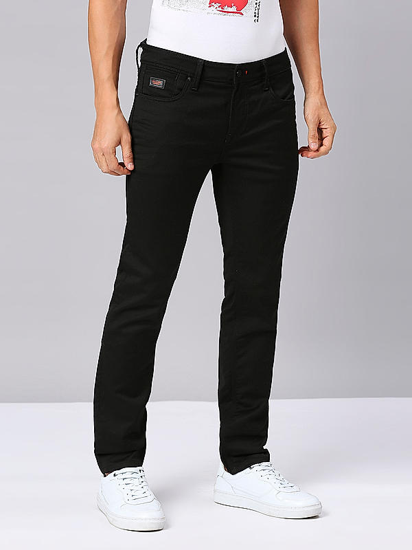 Men Skiny Fit Black Solid Jeans