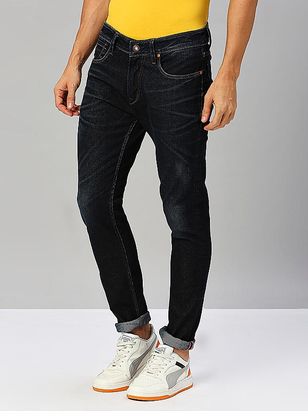 Men Skiny Fit Dark Blue Solid Jeans