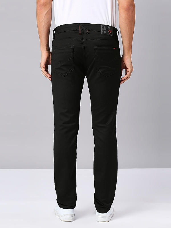 Men Slim Fit Black Solid Jeans