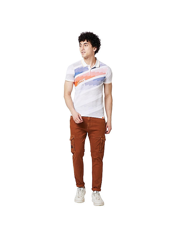 Men Slim Fit Rust Solid Jeans