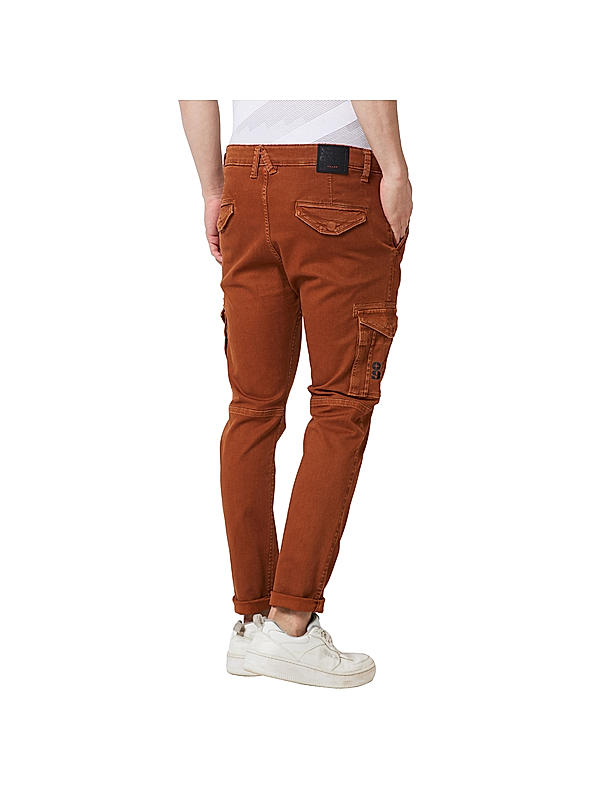 Men Slim Fit Rust Solid Jeans