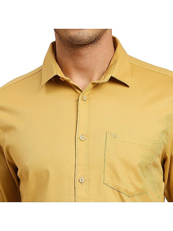 Killer Yellow Solid Spread Collar Casual Shirts