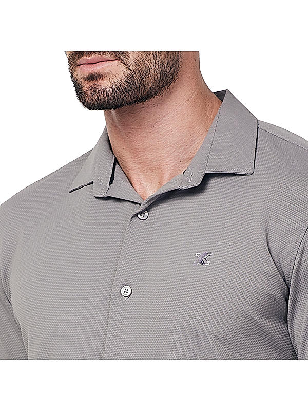 KILLER Men Dark Grey Solid Shirts