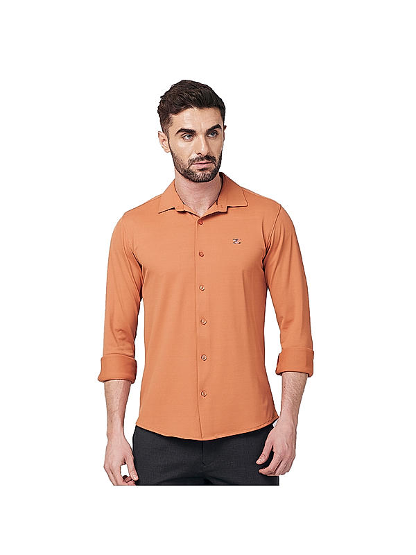 KILLER Men Orenge Solid Shirts