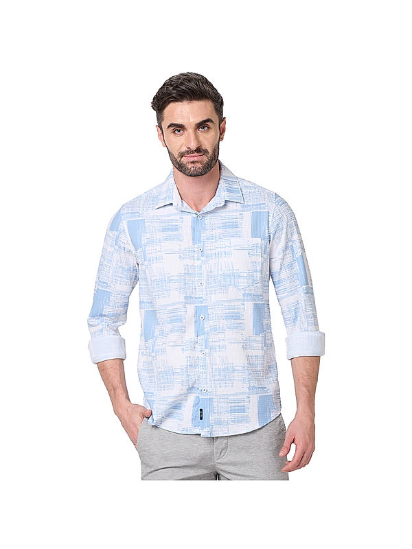 KILLER Men Blue Printed Shirts