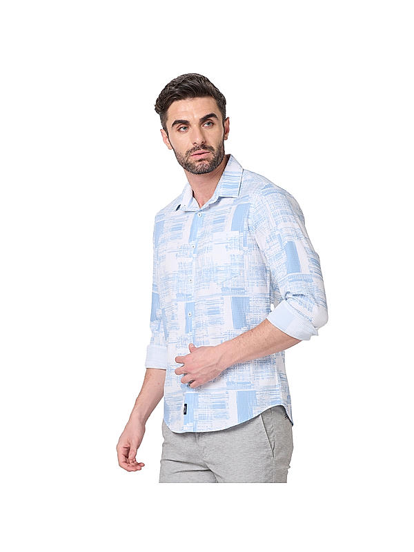 KILLER Men Blue Printed Shirts