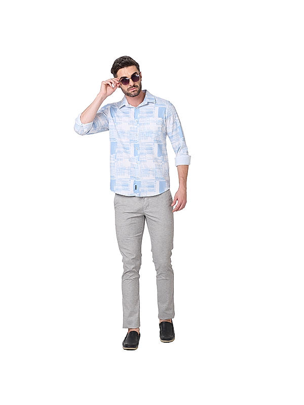 KILLER Men Blue Printed Shirts