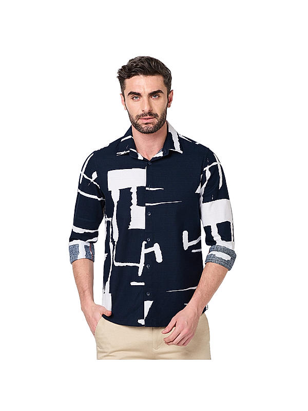 KILLER Men Navy Printed Shirts