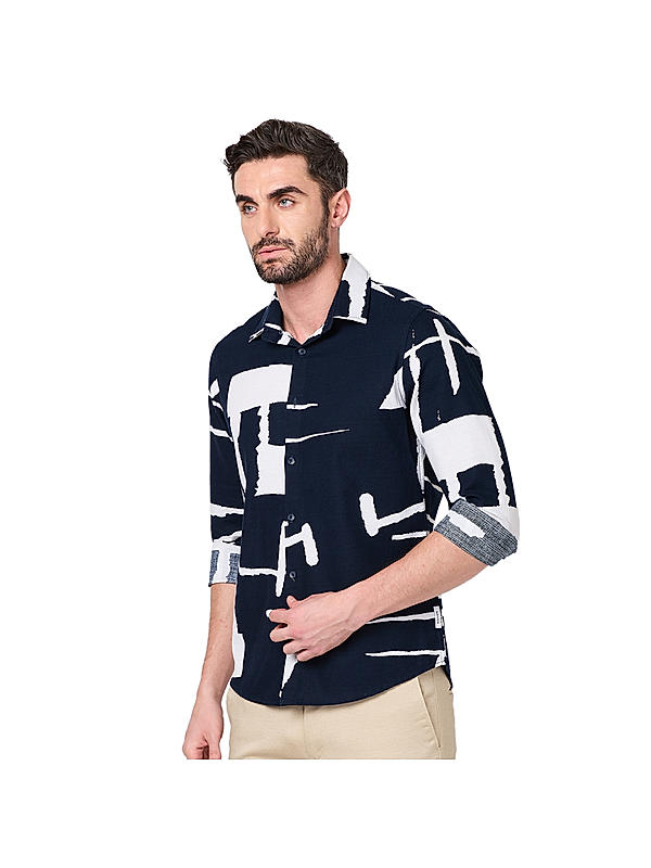 KILLER Men Navy Printed Shirts