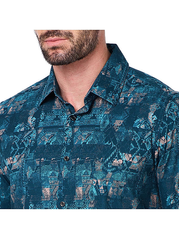 KILLER Men Dark Green Printed Shirts