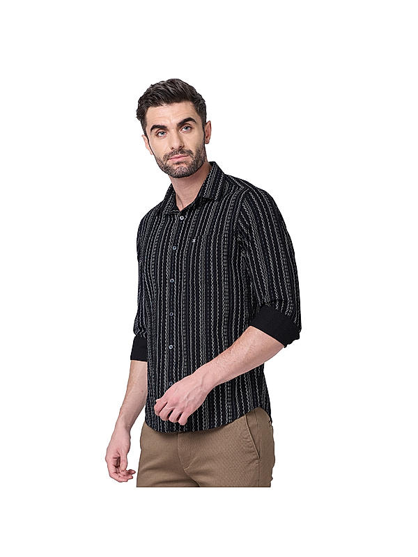 KILLER Men Black Striped Shirts