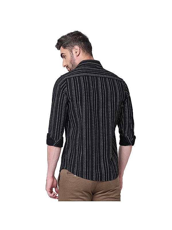 KILLER Men Black Striped Shirts