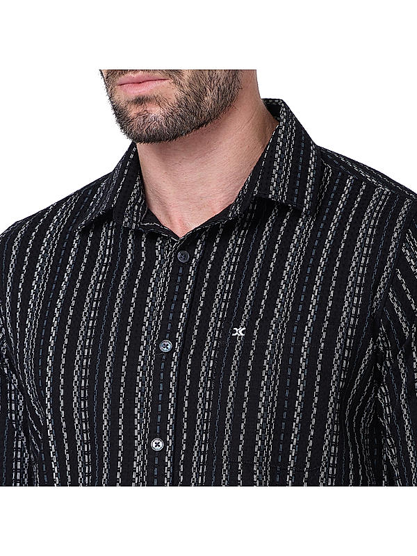 KILLER Men Black Striped Shirts