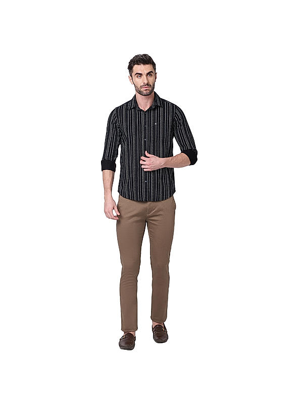 KILLER Men Black Striped Shirts