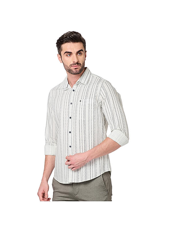 KILLER Men White Striped Shirts