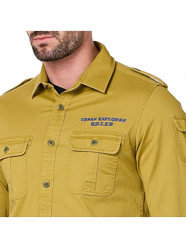 KILLER Men Yellow Solid Shirts