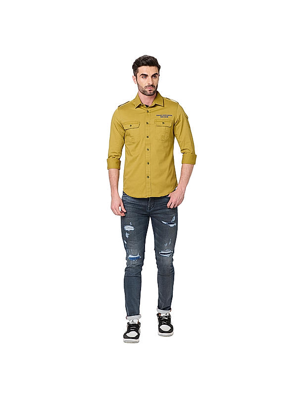 KILLER Men Yellow Solid Shirts