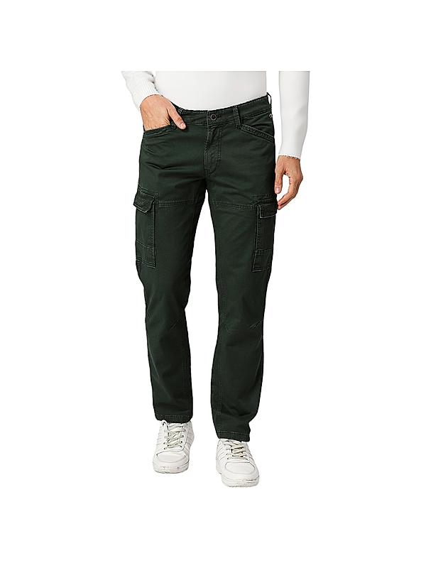 KILLER Men Dark Green Solid Cargo