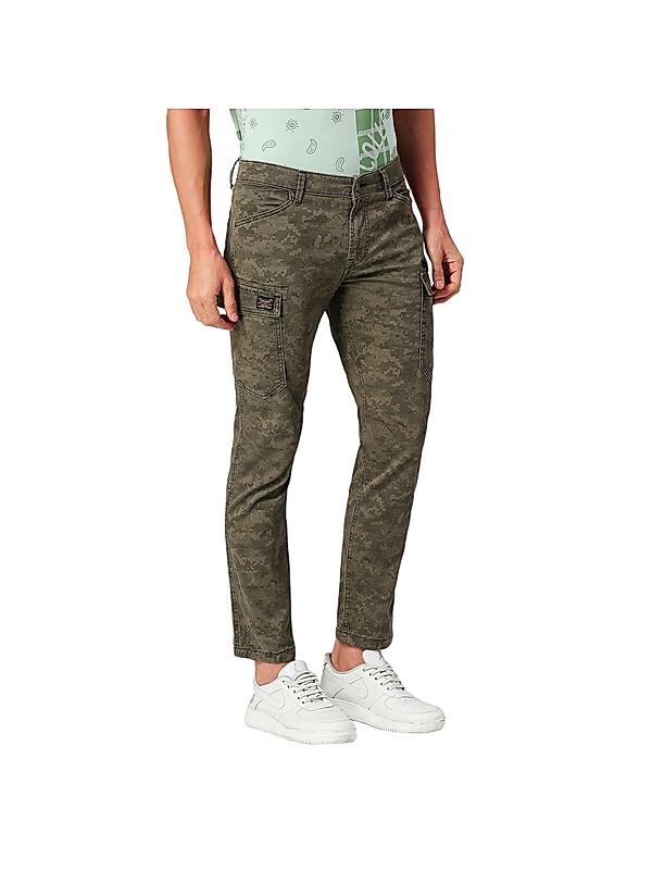 KILLER Men Dark Green Solid Cargo