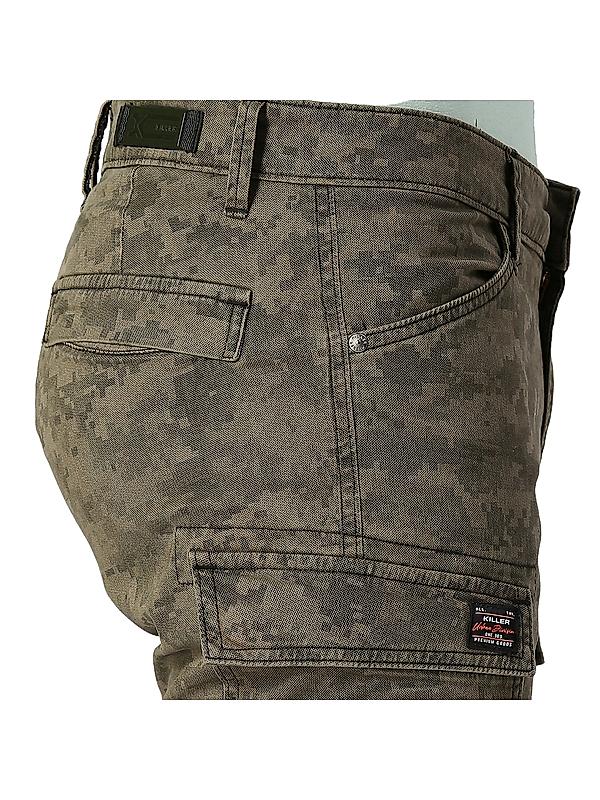 KILLER Men Dark Green Solid Cargo