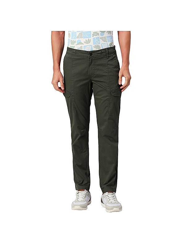 KILLER Men Dark Green Solid Cargo