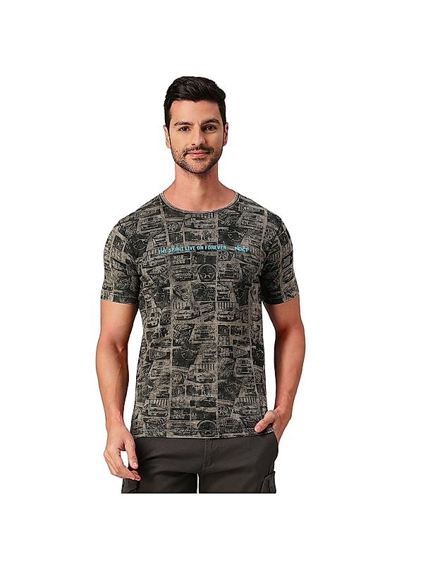 KILLER Men Grey Printed T-Shirts