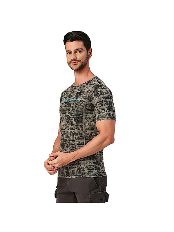 KILLER Men Grey Printed T-Shirts