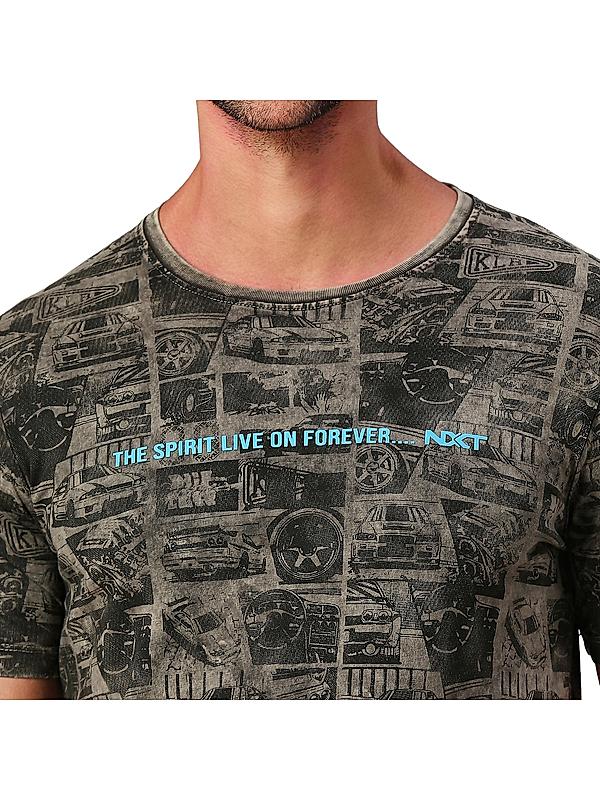 KILLER Men Grey Printed T-Shirts