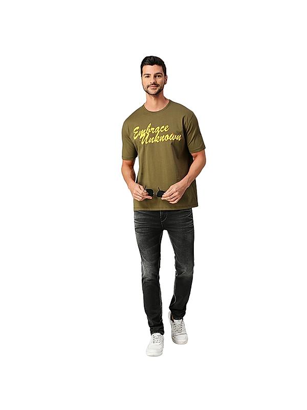 KILLER Men Dark Green Printed T-Shirts