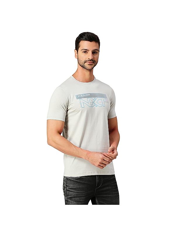 KILLER Men Grey Printed T-Shirts